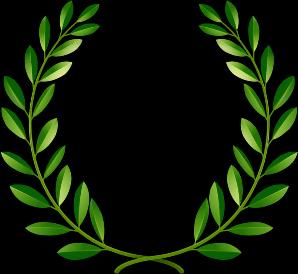 Green Laurel Wreath Graphic PNG Image