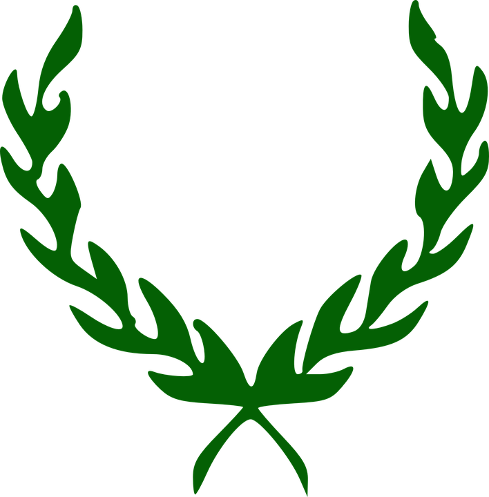 Green Laurel Wreath Graphic PNG Image