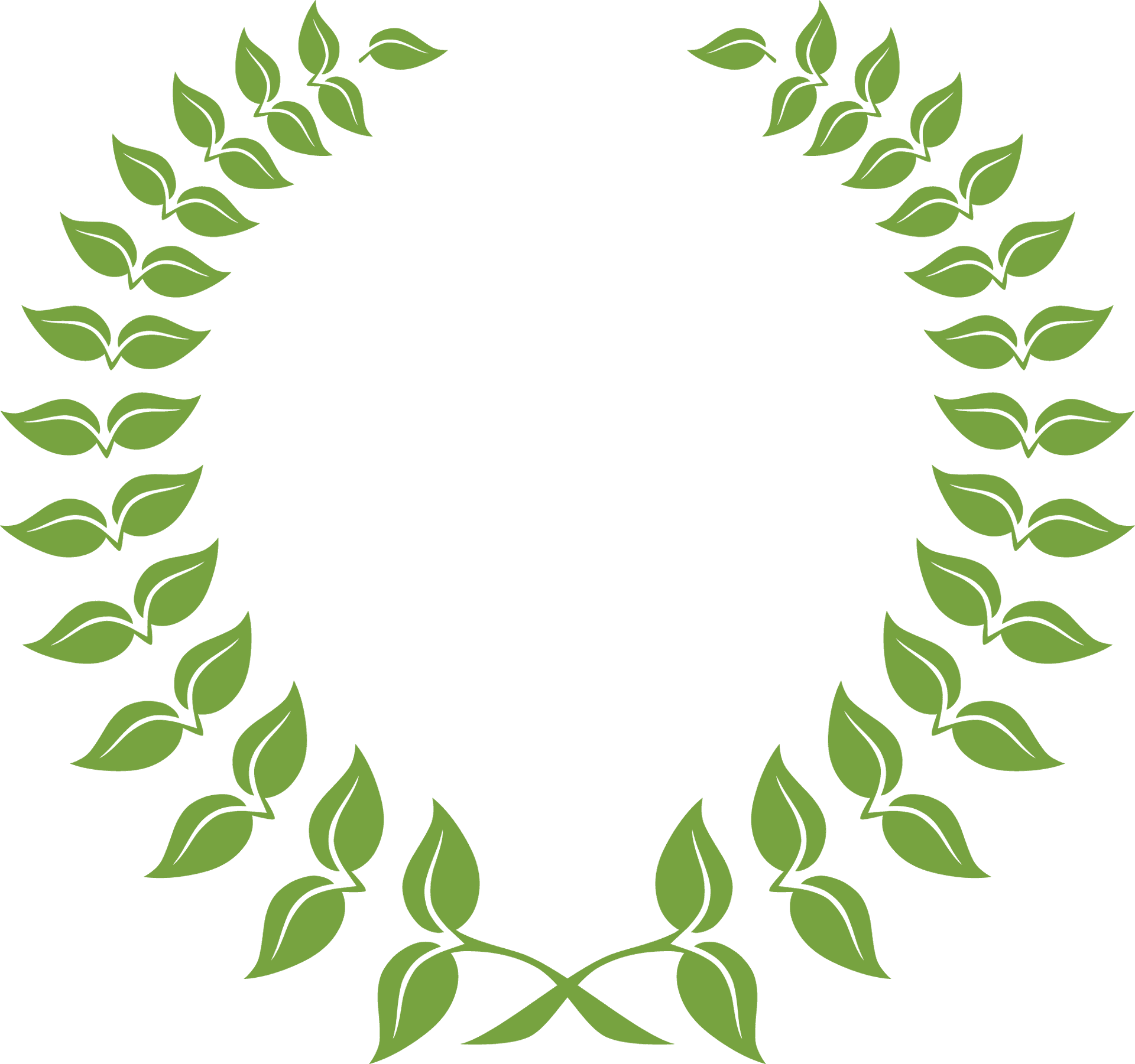 Green Laurel Wreath Graphic PNG Image