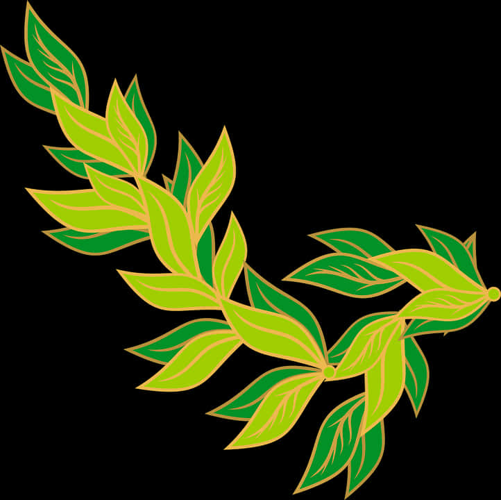 Green Leaf Branch Graphic PNG Image