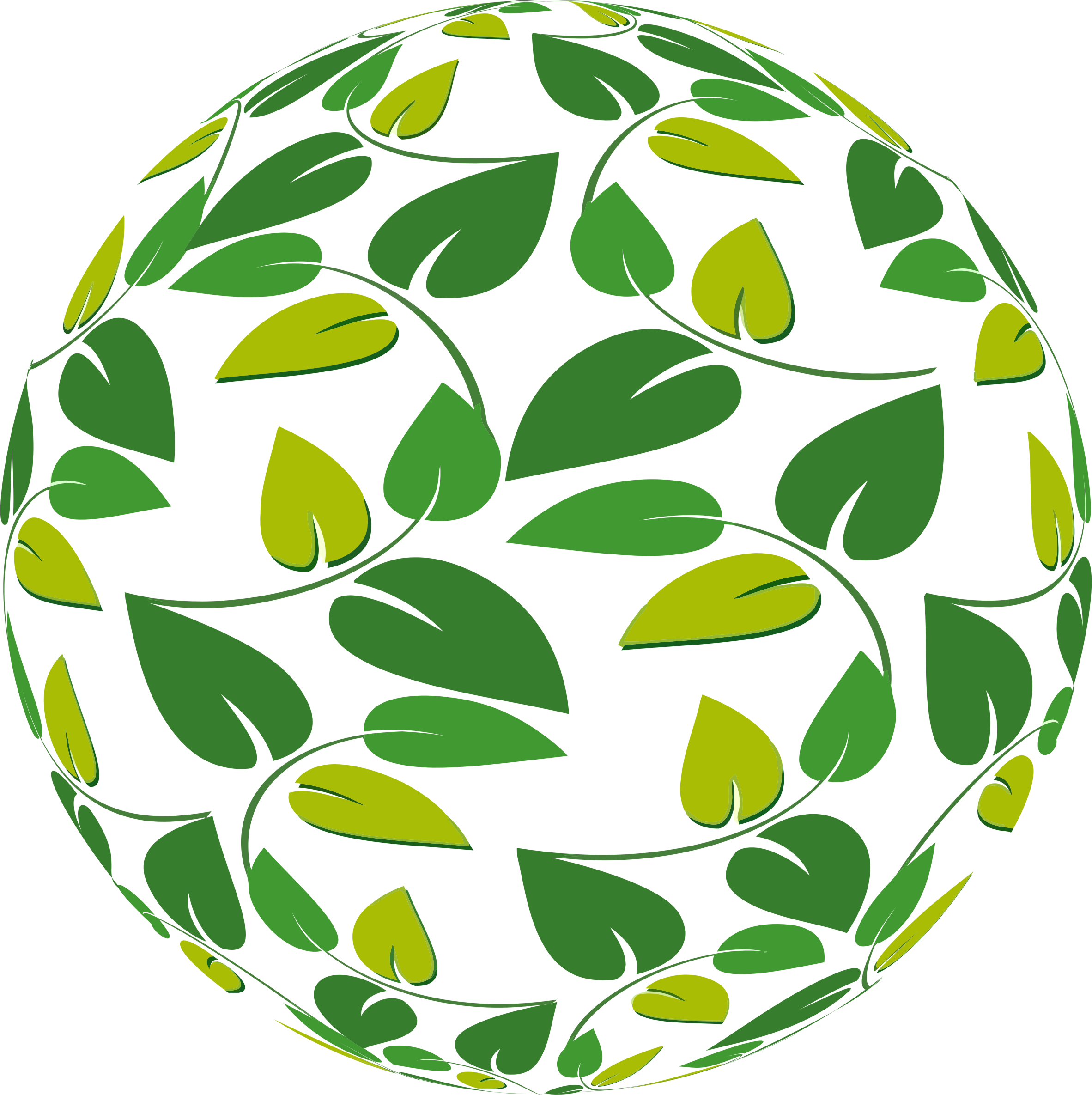 Green Leaf Sphere Pattern PNG Image