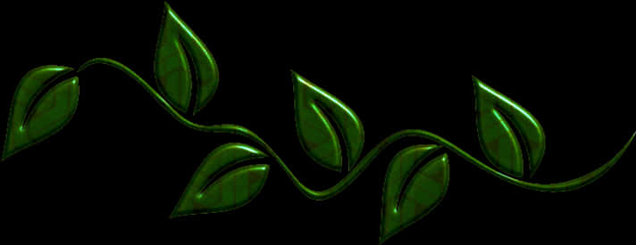 Green Leaf Vine Border PNG Image