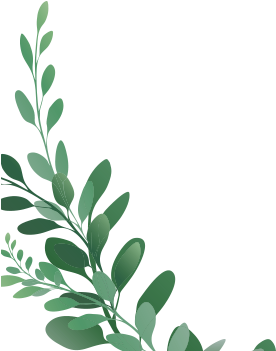 Green Leaves Against Blue Background PNG Image