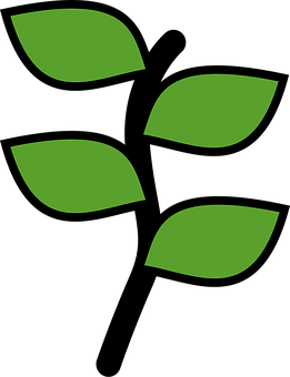 Green Leaves Icon Black Background PNG Image