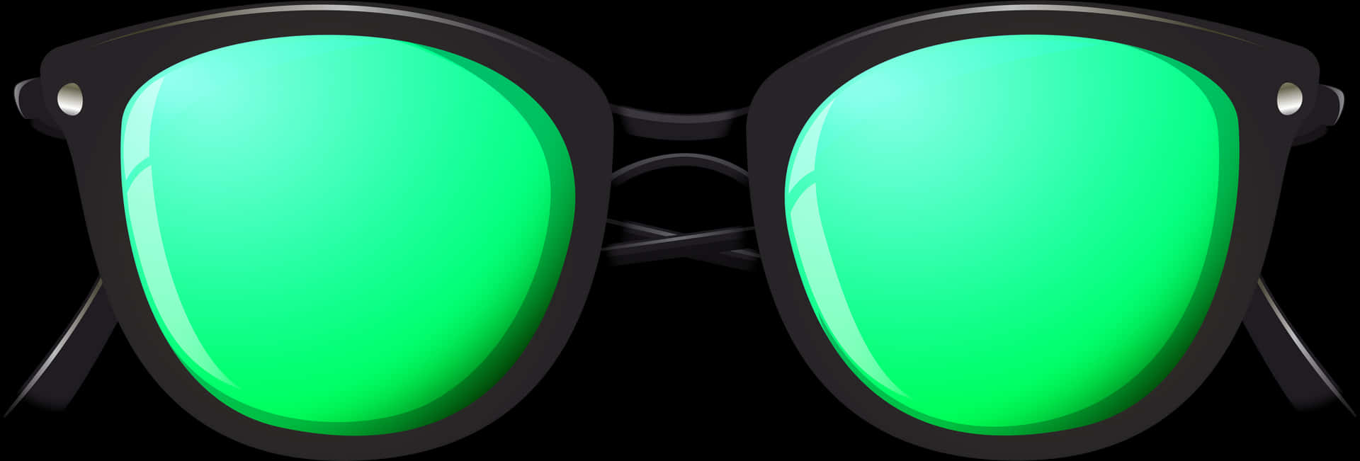 Green Lens Sunglasses Vector PNG Image