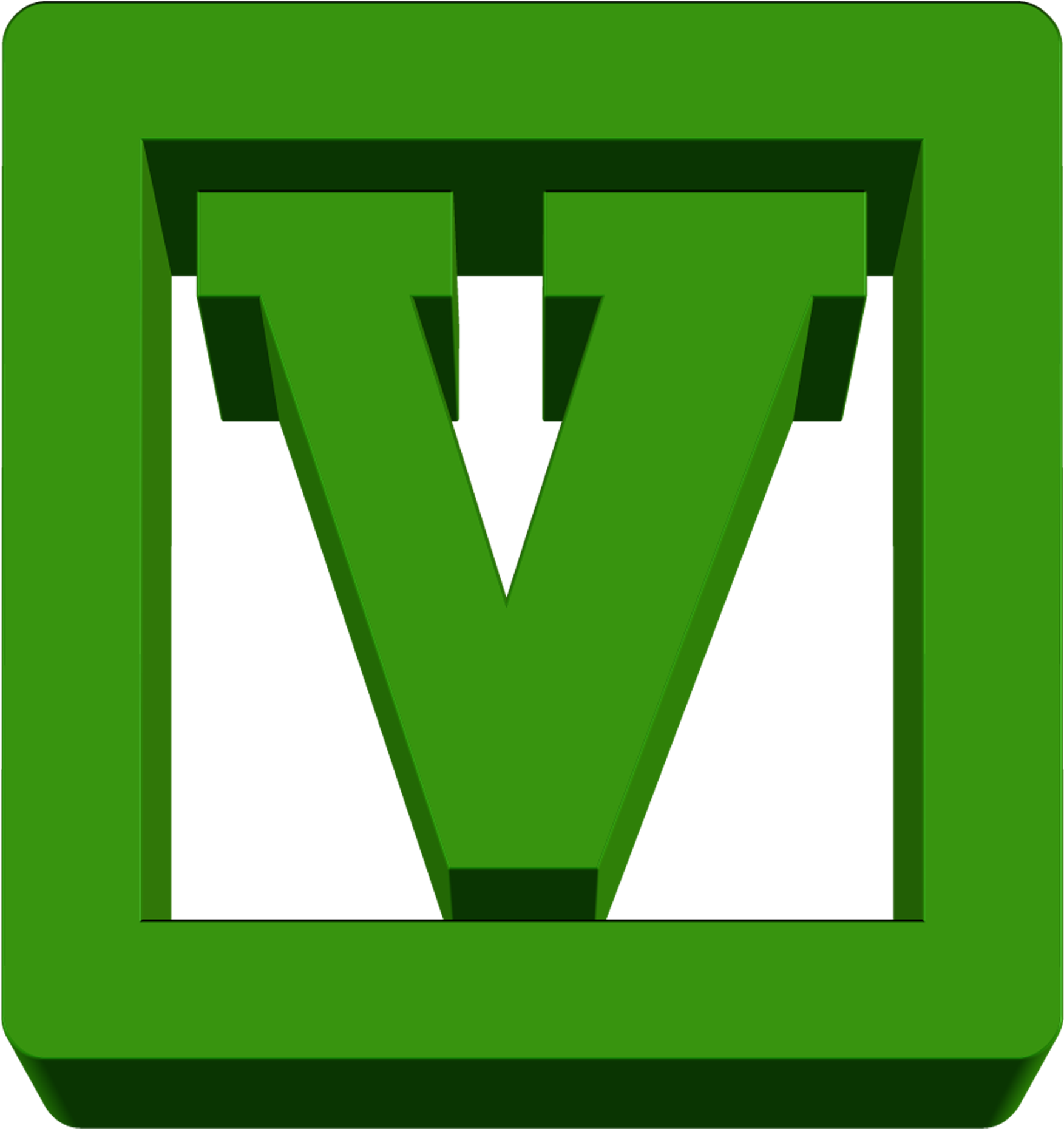 Green Letter V Icon PNG Image