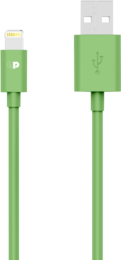 Green Lightning U S B Cable PNG Image