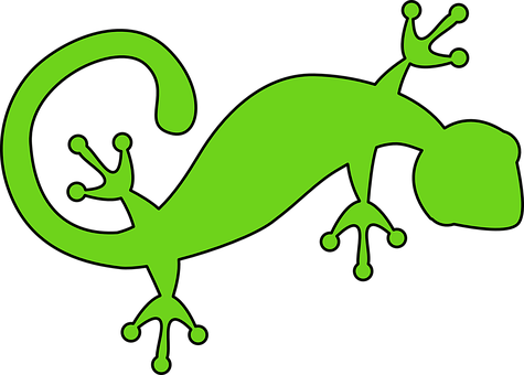 Green Lizard Silhouette PNG Image