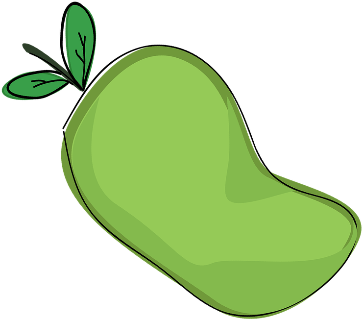 Green Mango Cartoon Illustration PNG Image