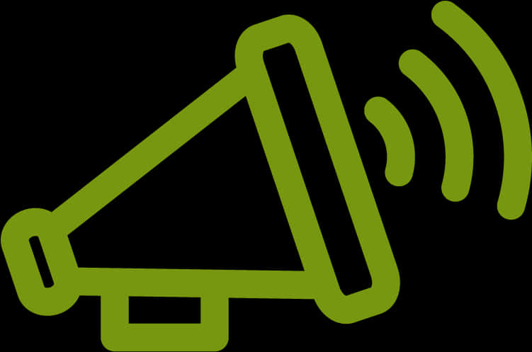 Green Megaphone Icon PNG Image