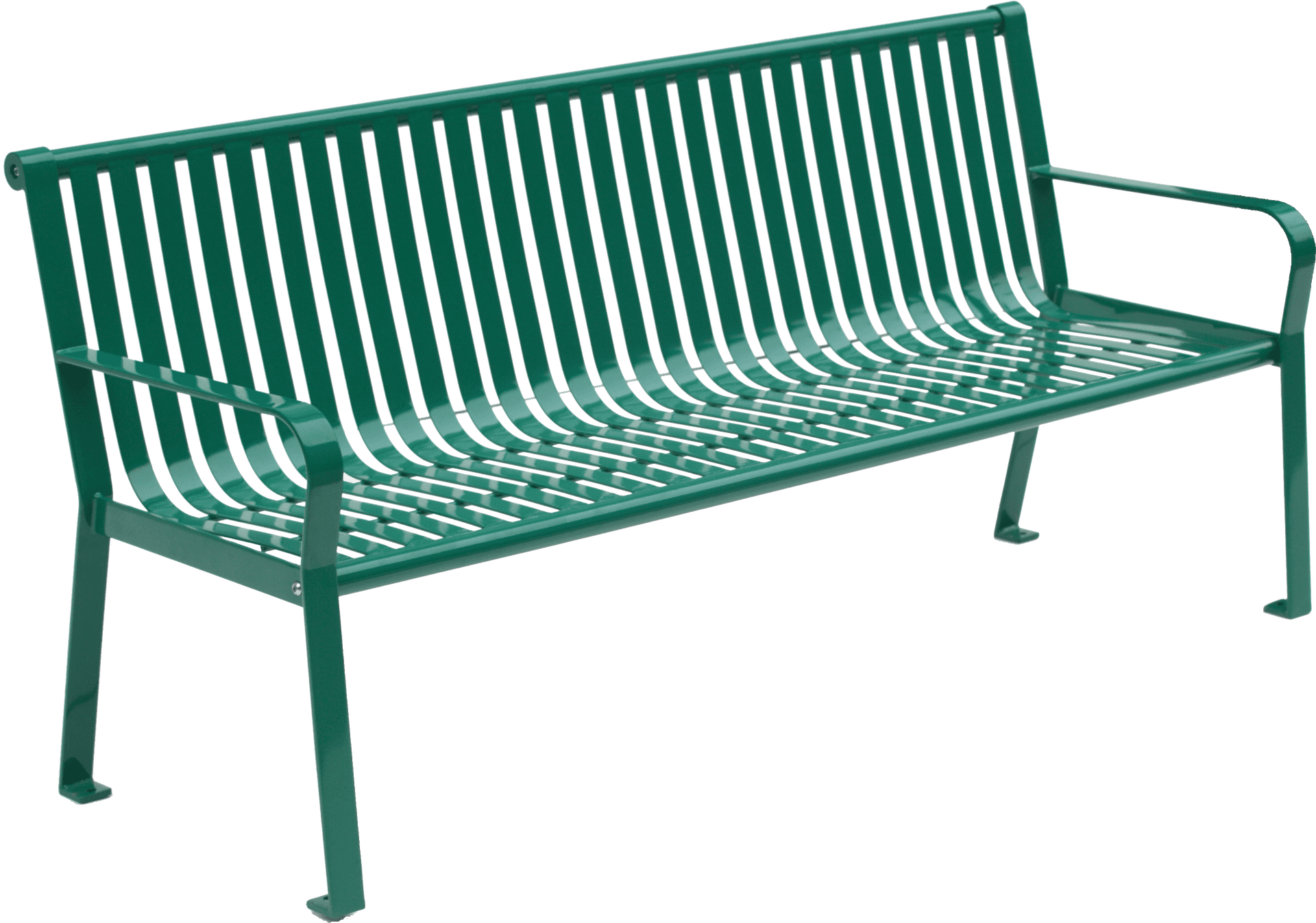 Green Metal Park Bench PNG Image