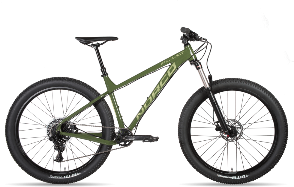 Green Mountain Bike Side View PNG Image