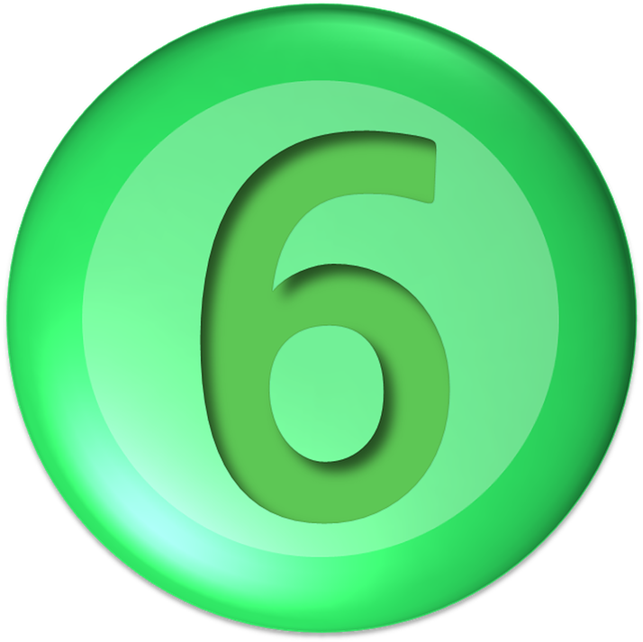 Green Number6 Icon PNG Image