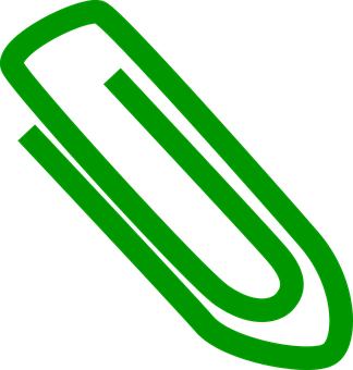 Green Paper Clip Graphic PNG Image