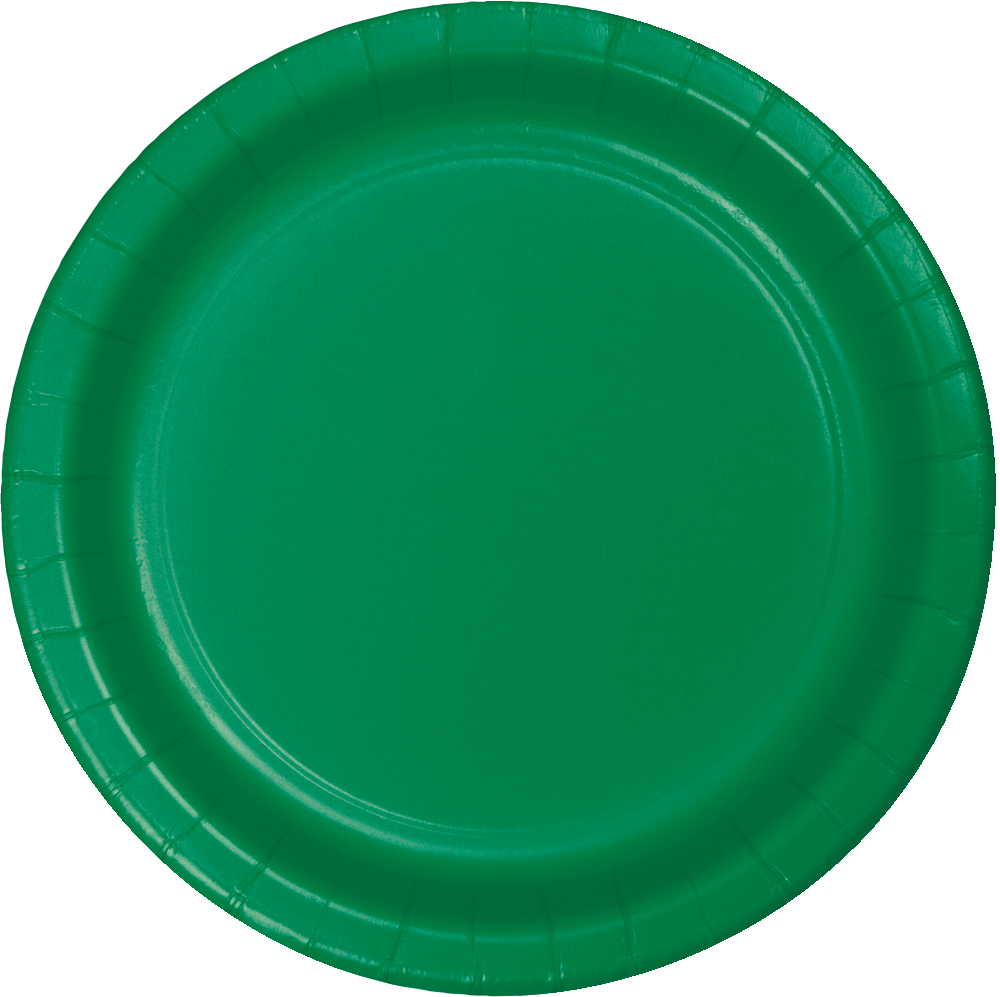 Green Paper Plate Top View PNG Image