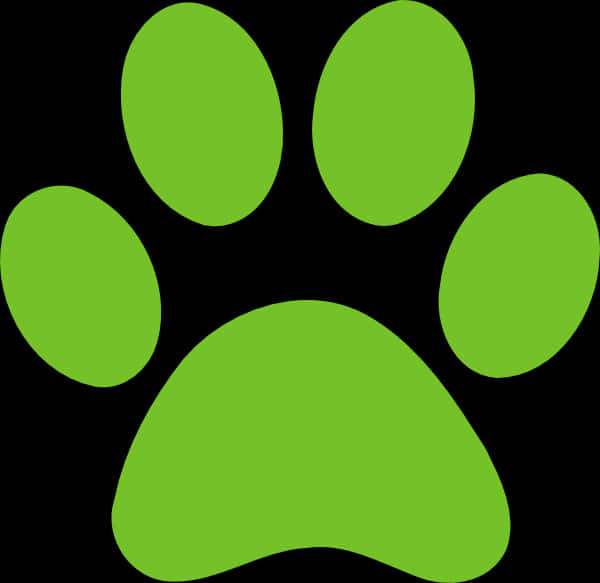 Green Paw Print Graphic PNG Image