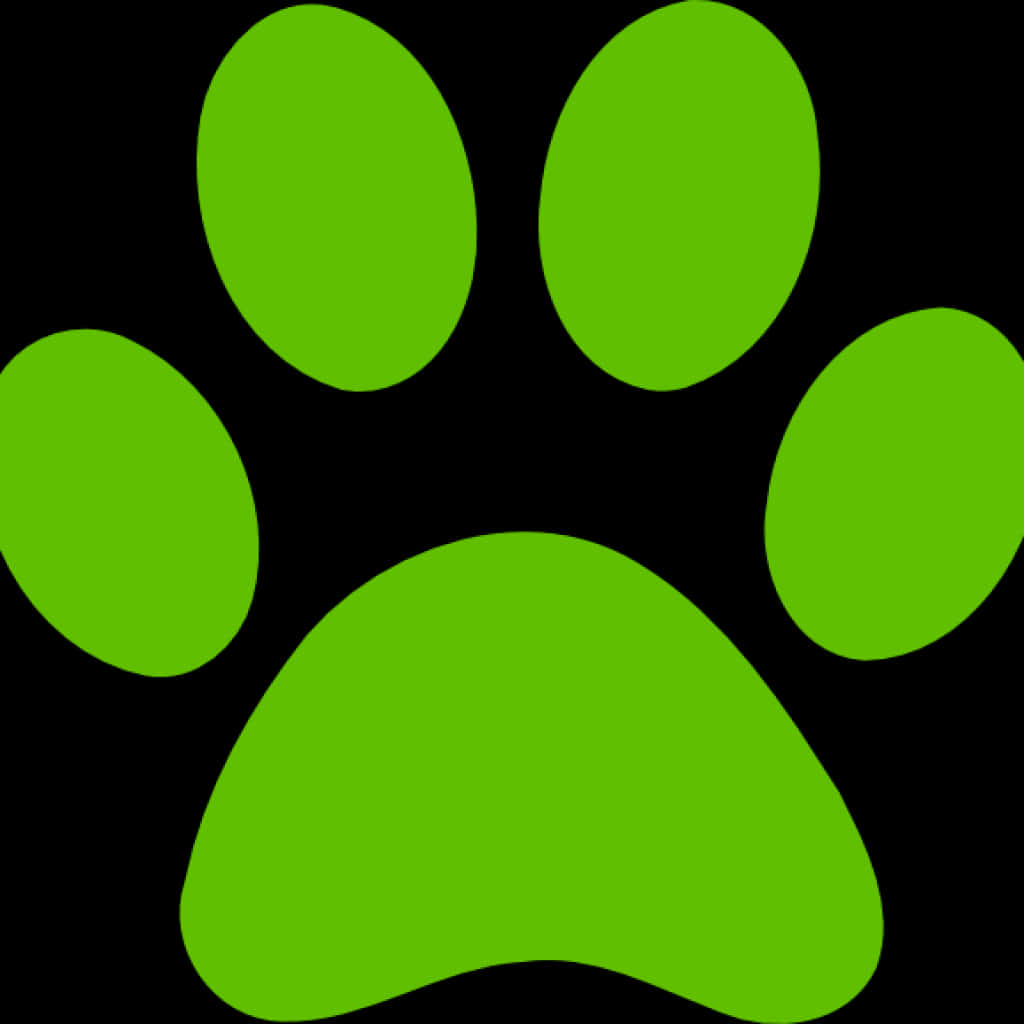 Green Paw Print Graphic PNG Image