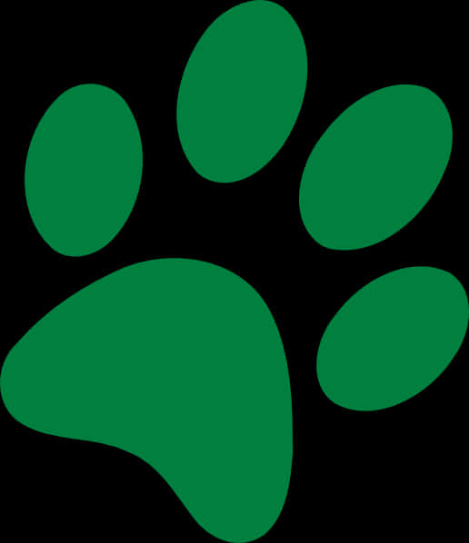 Green Paw Print Graphic PNG Image