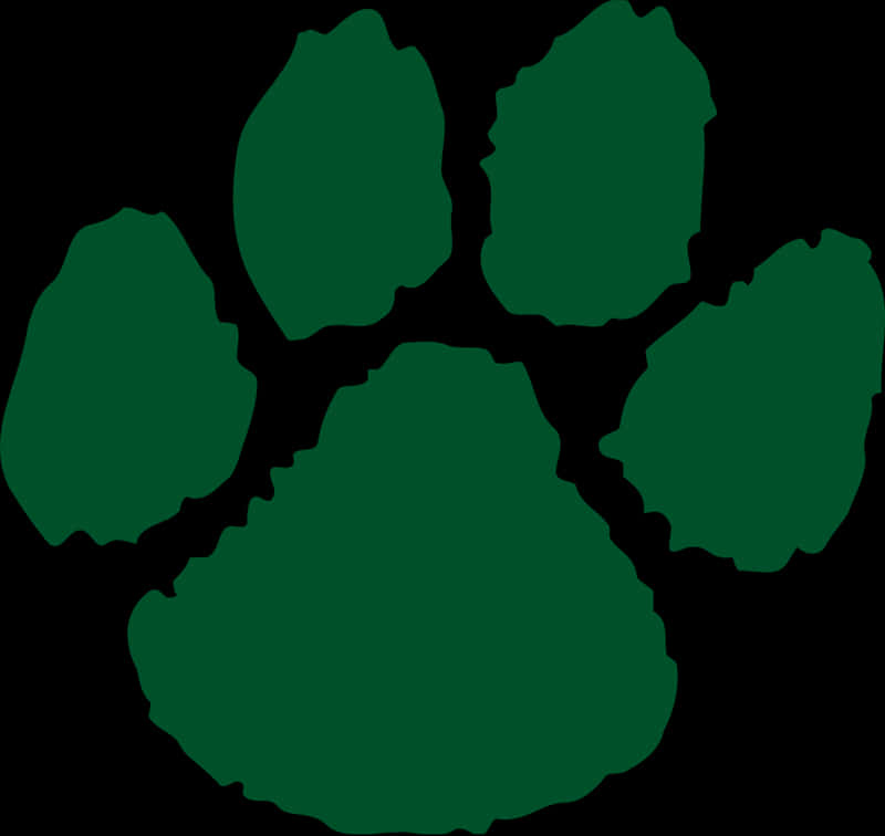 Green Paw Print Graphic PNG Image