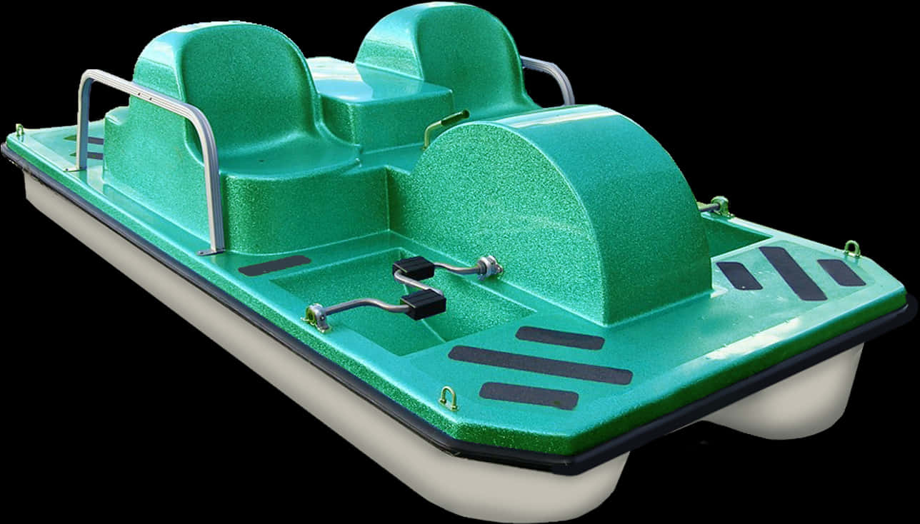 Green Pedal Boat Isolated Background PNG Image