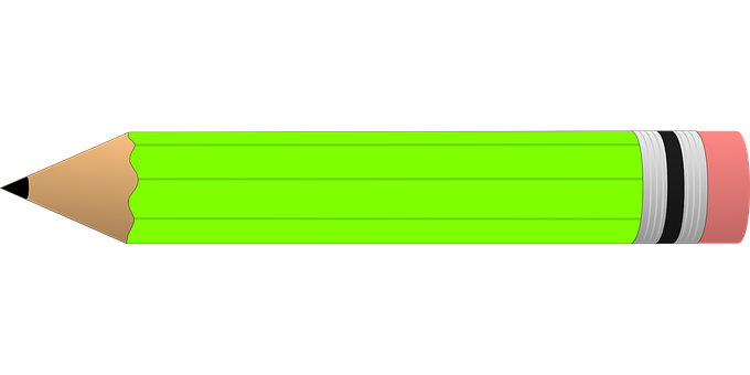 Green Pencil Black Background PNG Image