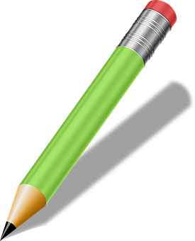 Green Pencil Black Background PNG Image