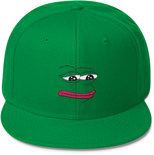 Green Pepe Frog Cap Meme PNG Image