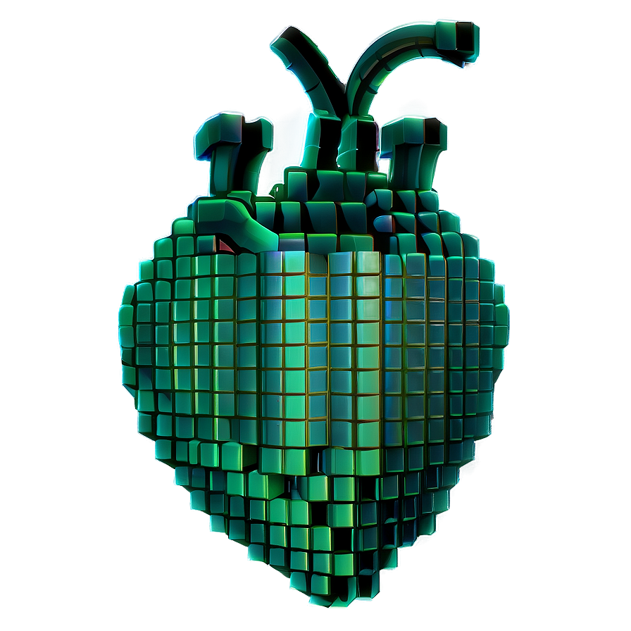 Green Pixel Heart Png 05252024 PNG Image