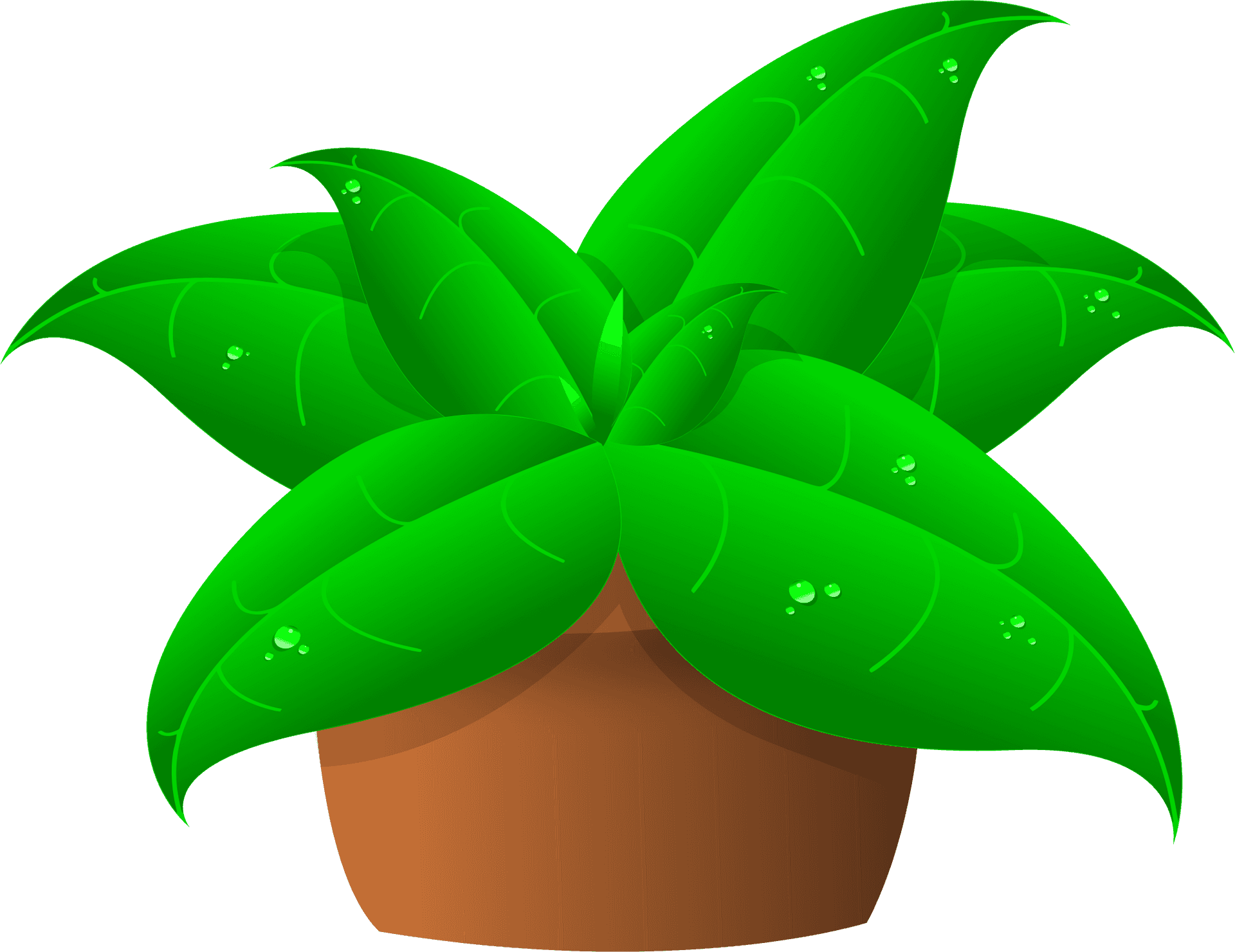 Green Plantin Brown Pot PNG Image