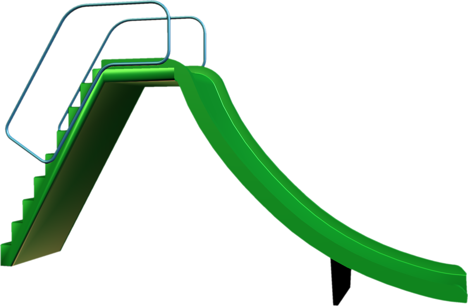 Green Playground Slide3 D Model PNG Image