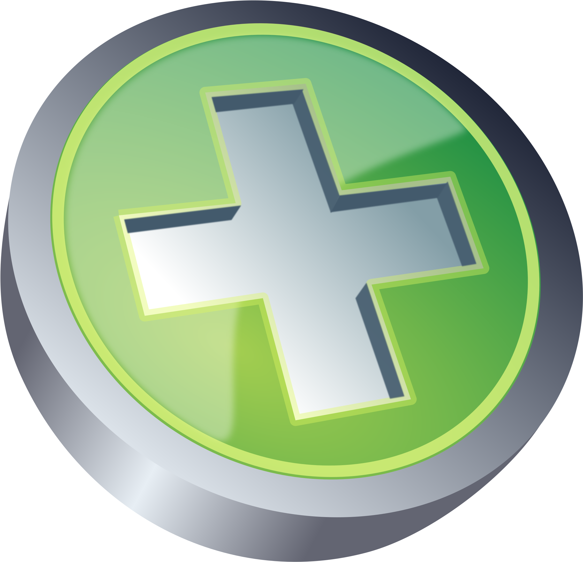 Green Plus Sign Button PNG Image