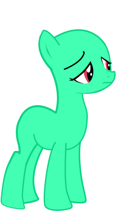 Green Pony Base Sad Expression PNG Image