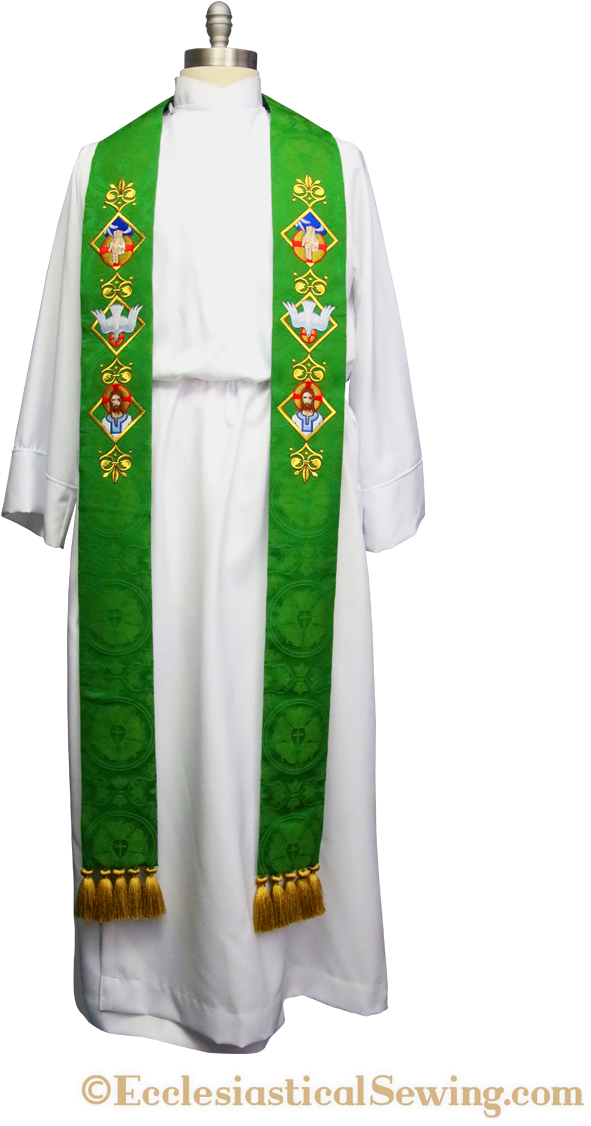 Green Priest Stole Ecclesiastical Vestment PNG Image