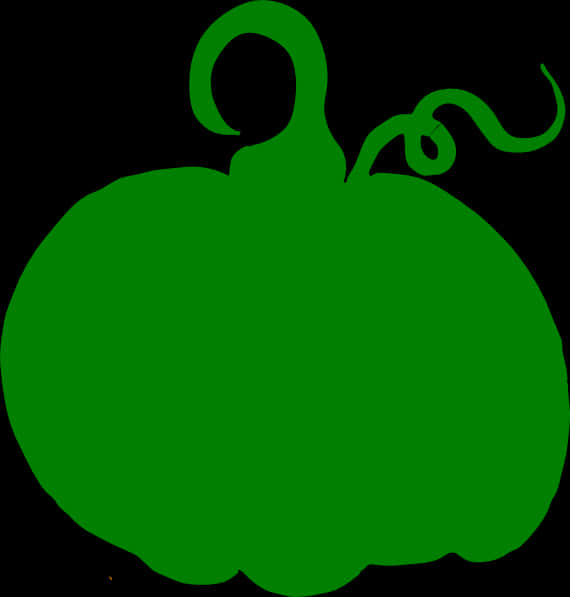 Green Pumpkin Silhouette PNG Image