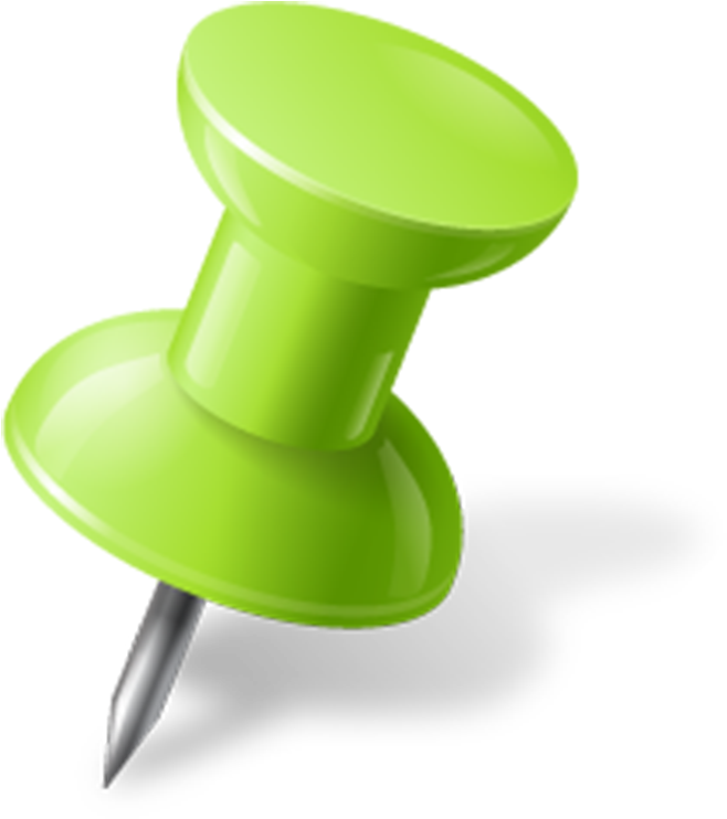 Green Push Pin Graphic PNG Image