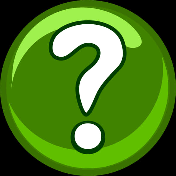 Green Question Mark Button PNG Image