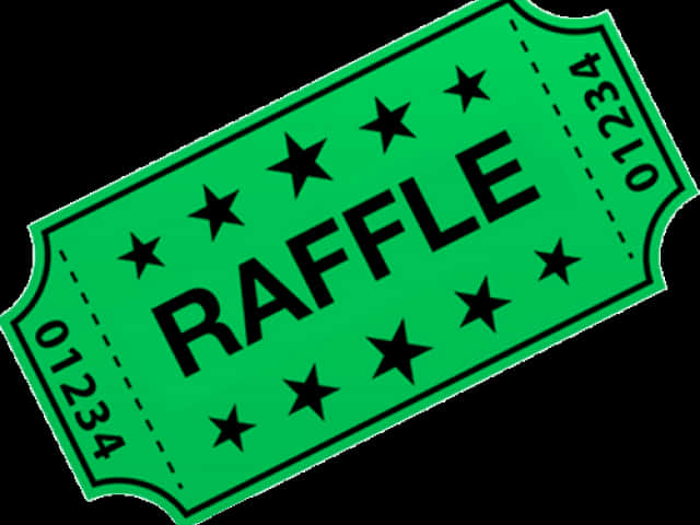 Green Raffle Ticket Graphic PNG Image