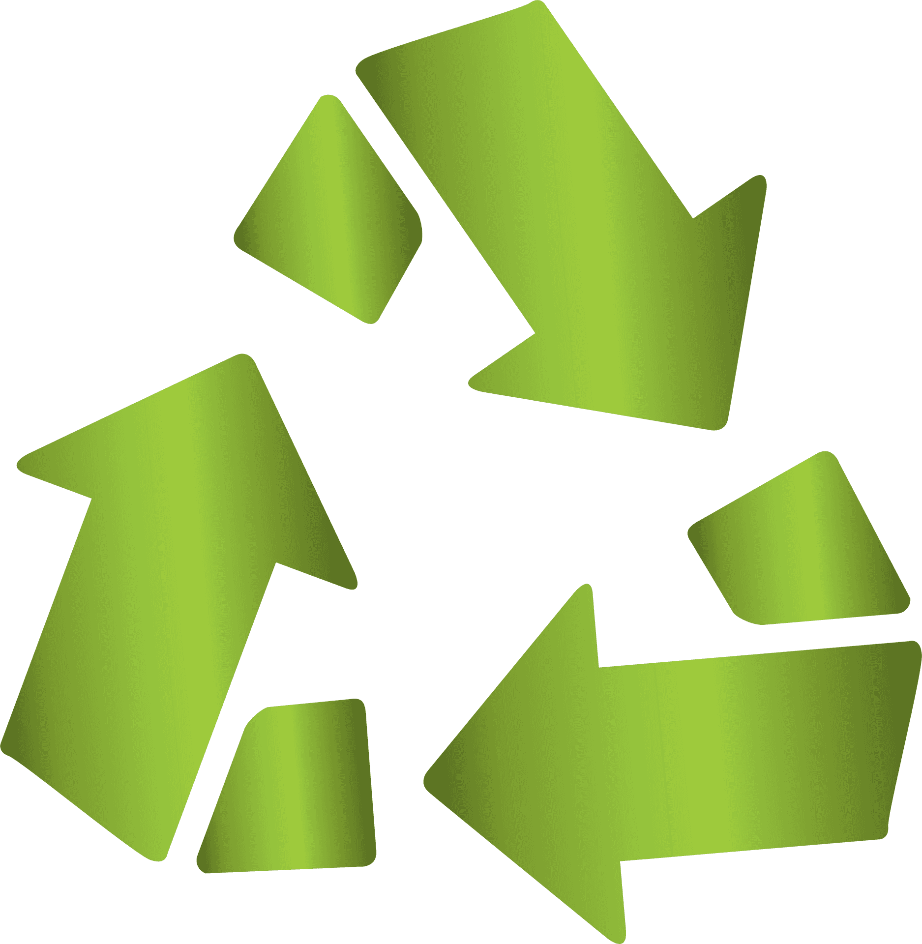 Green Recycle Symbolon Blue Background PNG Image