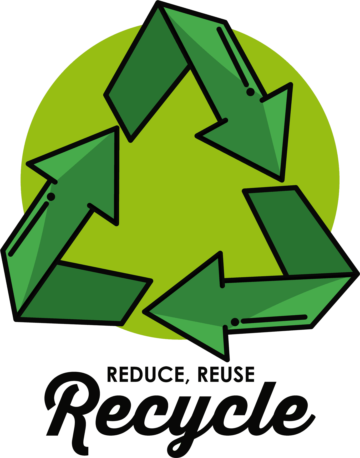 Green Recycle Symbolwith Slogan PNG Image