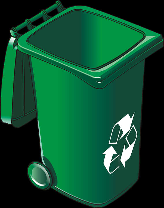 Green Recycling Bin Clipart PNG Image