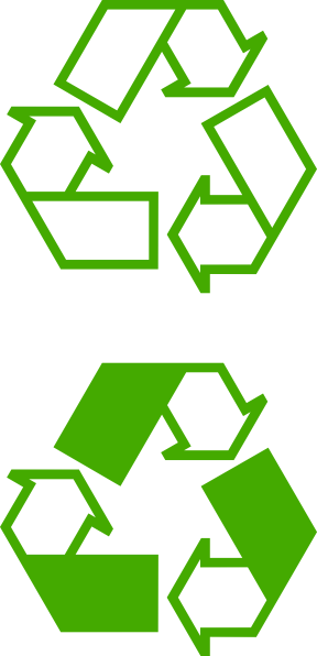 Green_ Recycling_ Symbol_on_ Blue_ Background.png PNG Image