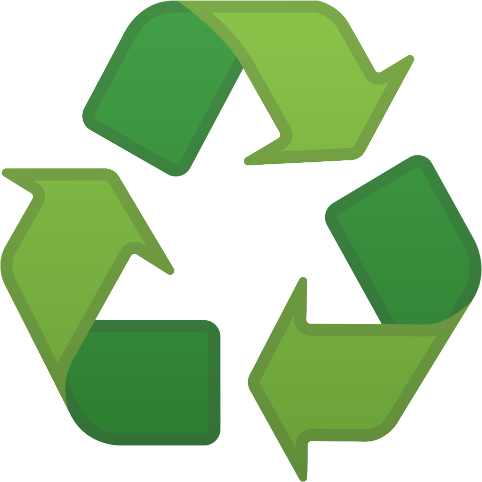 Green Recycling Symbolon Blue Background.png PNG Image