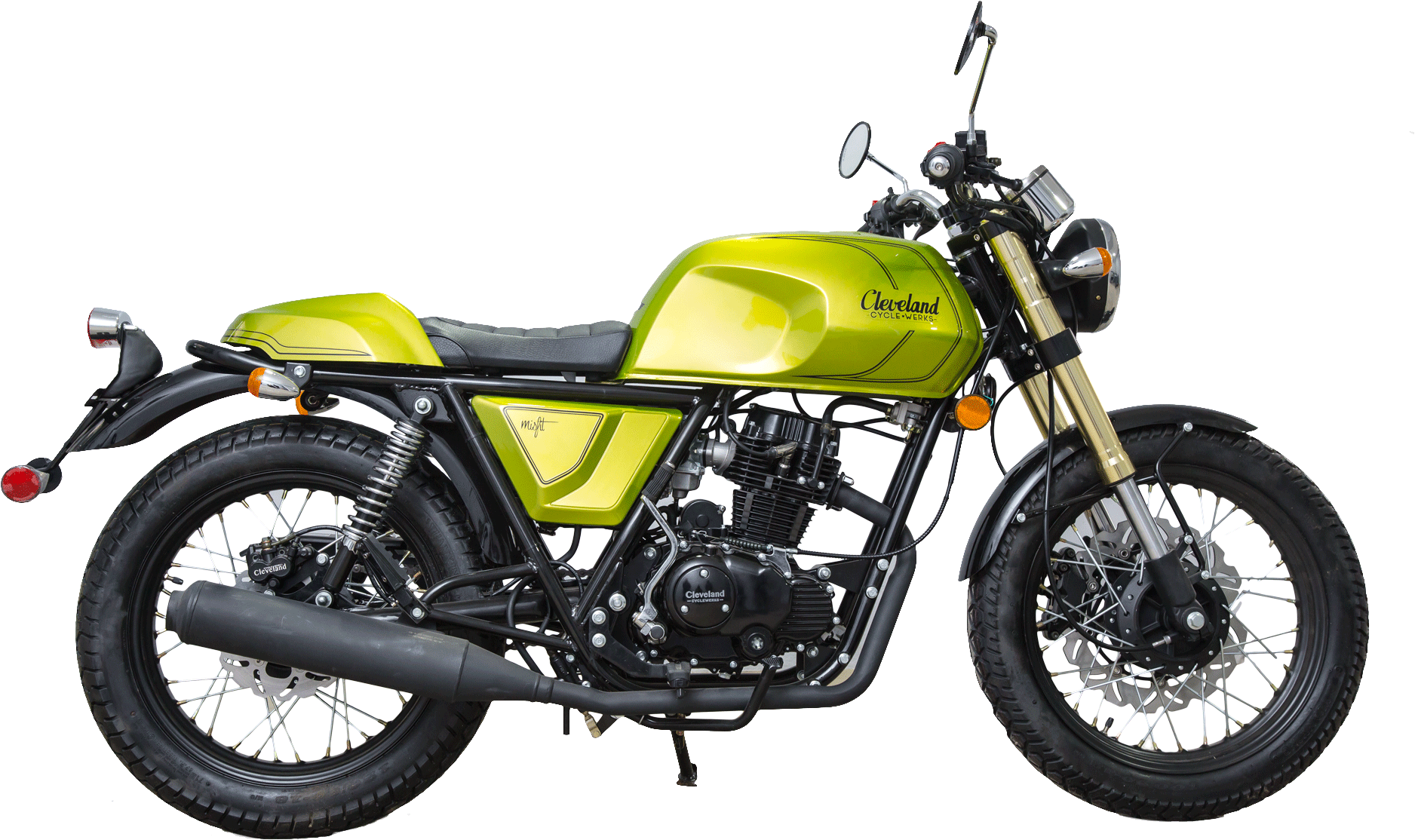 Green Retro Motorcycle Cleveland PNG Image