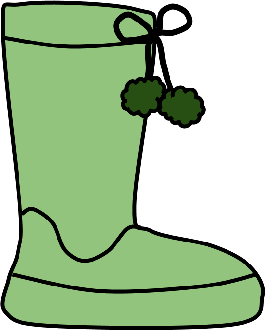 Green Rubber Boot Cartoon PNG Image