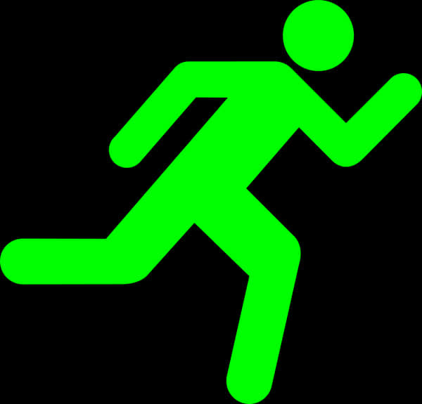 Green Running Stickman Icon PNG Image