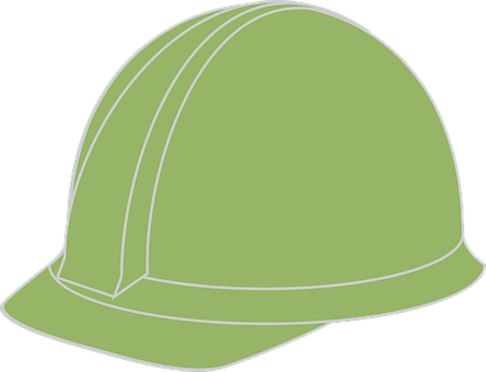 Green Safety Helmet Vector PNG Image