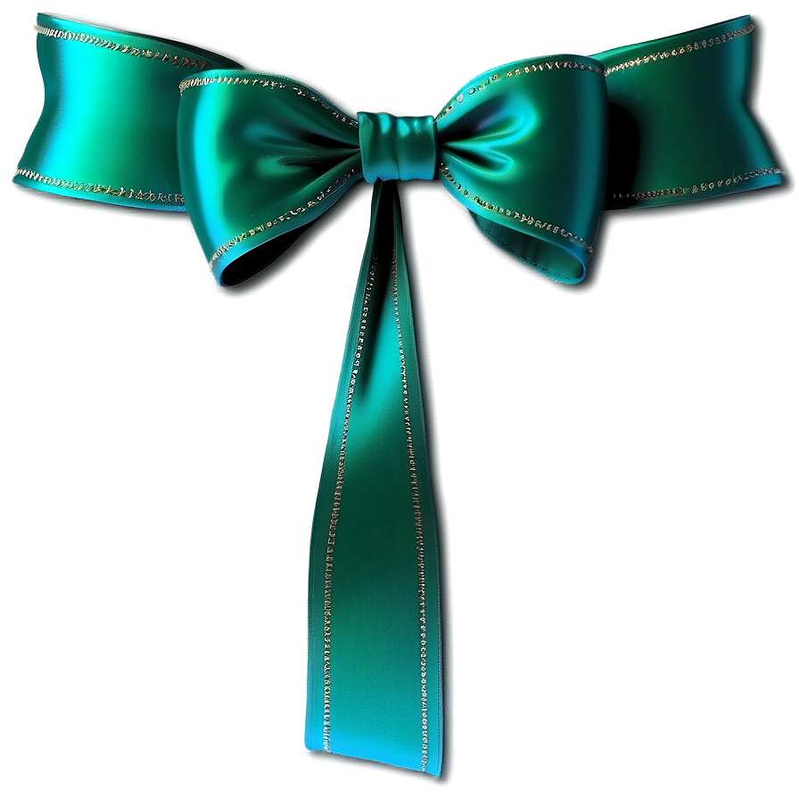 Green Satin Ribbon Bow Png 6 PNG Image