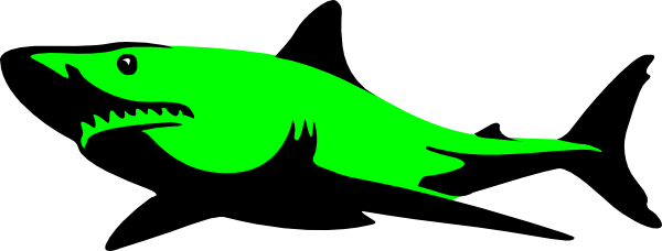 Green Shark Illustration PNG Image