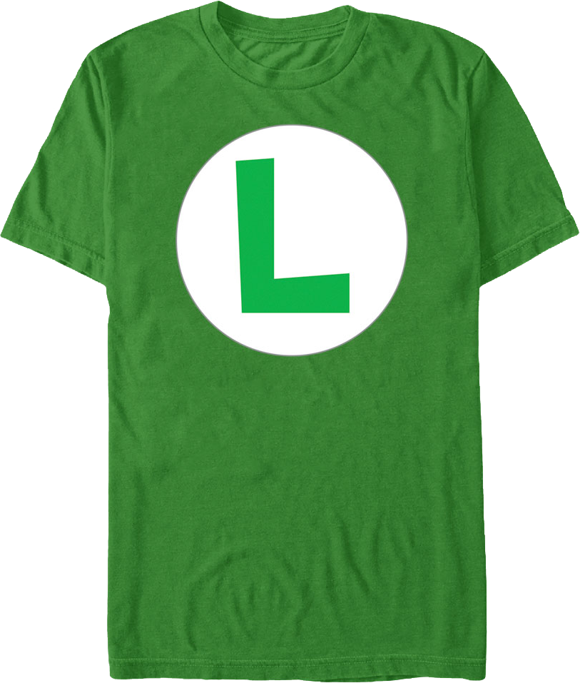 Green Shirt With White Letter L PNG Image