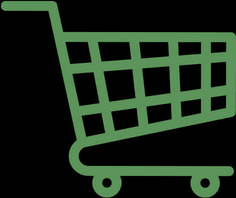 Green Shopping Cart Icon PNG Image